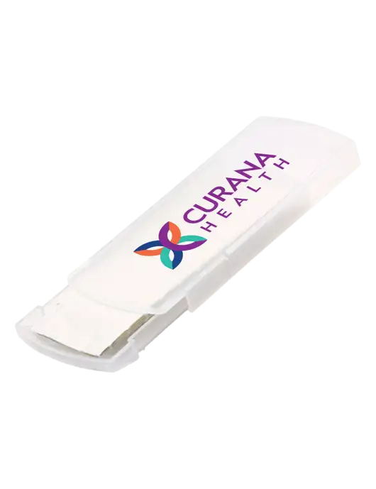 Slide Right Clear Bandage Dispenser w/Curana Health Logo