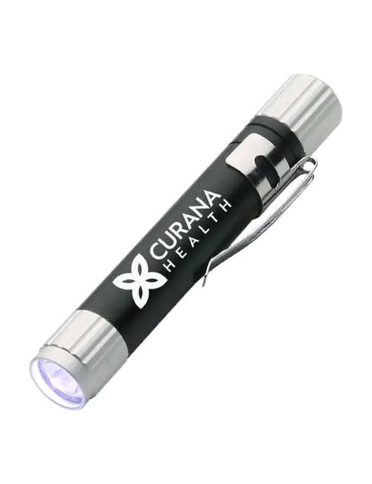 Black Aluminum LED Penlight w/Curana Health Logo