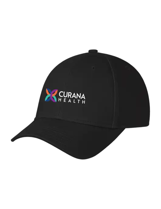 Black Structured Cap Hook & Loop w/Curana Health Logo