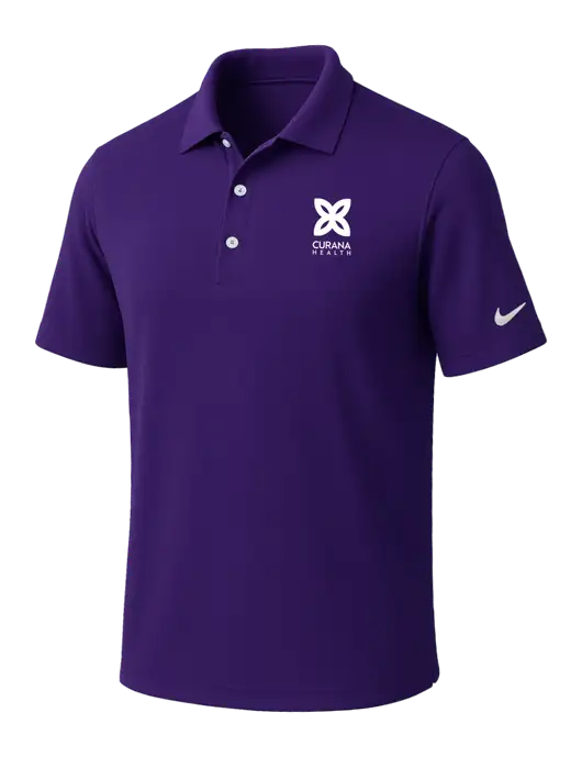 NIKE Purple Dri-Fit Micro Pique Polo w/Curana Health Logo