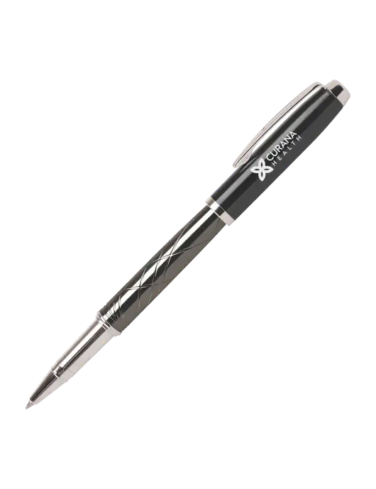 Modernist Black Rollerball Pen - Black Ink w/Curana Health Logo