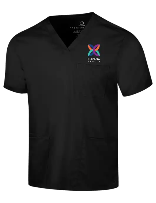 Wink Black Mens Premiere Flex V-Neck Top w/Curana Health Logo