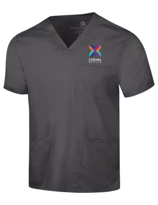Wink Pewter Mens Premiere Flex V-Neck Top w/Curana Health Logo
