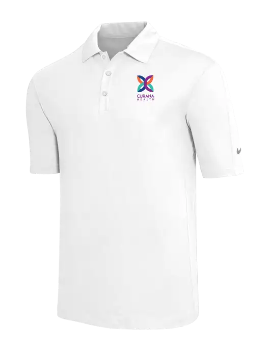 Nike White Tech Sport Dri-FIT Polo w/Curana Health Logo