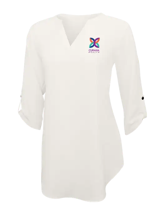 Ivory Womens 3/4 Sleeve Tunic Blouse w/Curana Health Logo