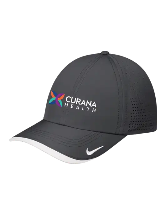 Nike Dark Grey/White Dri-FIT Perforated Performance Cap w/Curana Health Logo