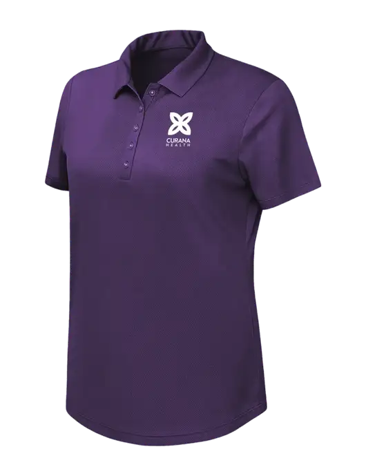 Callaway Womens Birdseye Purple Polo w/Curana Health Logo