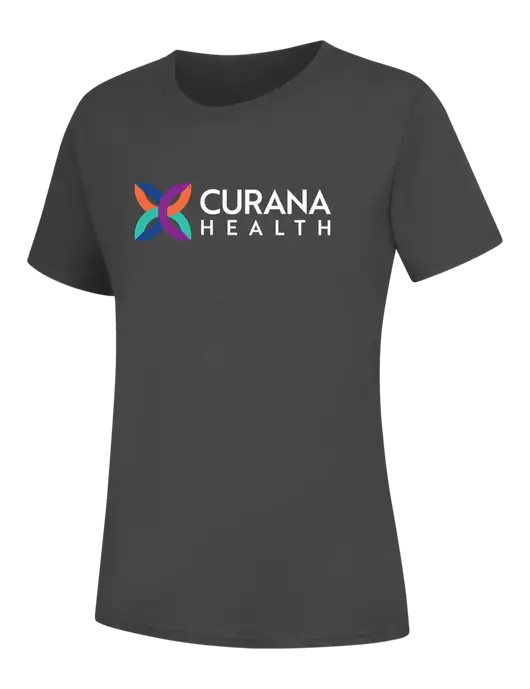 Womens Charcoal Core Blend Tee w/Curana Health Logo