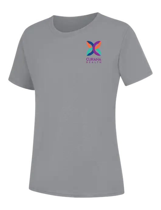 Womens Light Grey Heather Core Blend Tee w/Curana Health Logo