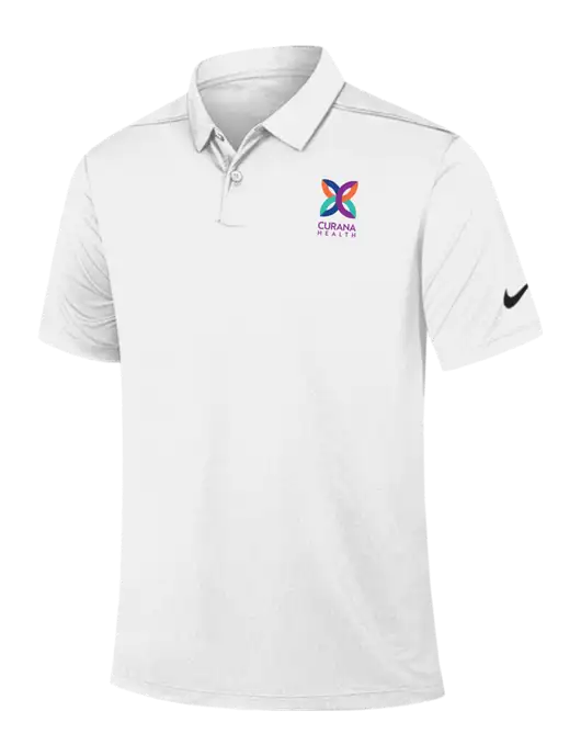 Nike White Dry Essential Solid Polo w/Curana Health Logo