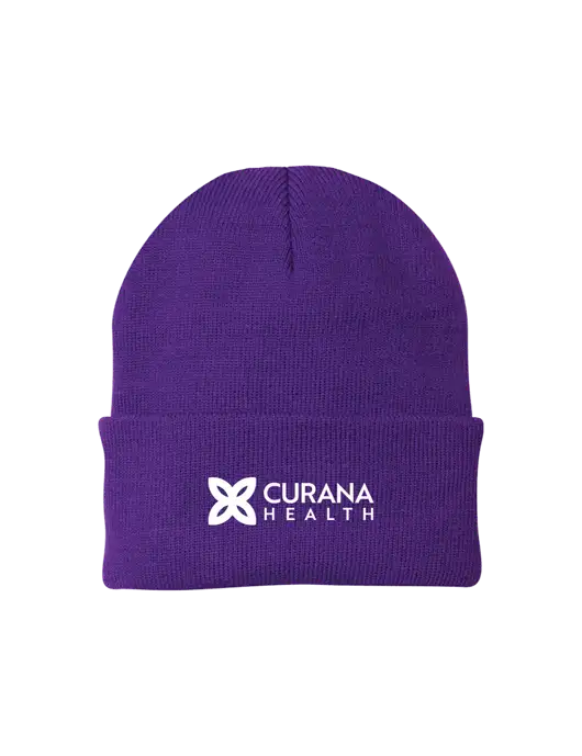Purple Knit Cap w/Curana Health Logo