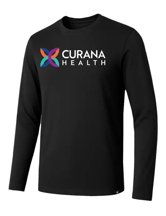 Jaanuu RegenX Black Cotton Underscrub Long Sleeve T-Shirt w/Curana Health Logo