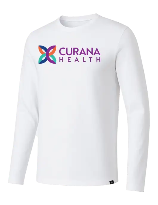 Jaanuu RegenX White Cotton Underscrub Long Sleeve T-Shirt w/Curana Health Logo