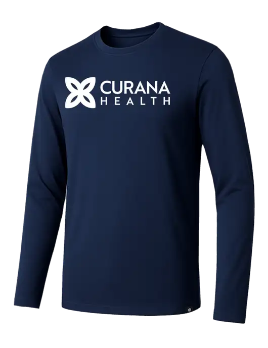 Jaanuu RegenX Dark Navy Cotton Underscrub Long Sleeve T-Shirt w/Curana Health Logo