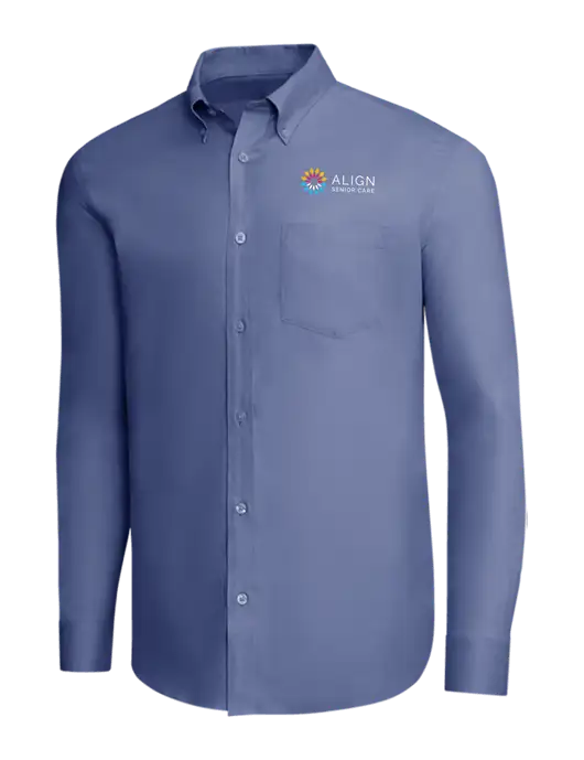 Brooks Brothers Light Navy Wrinkle-Free Stretch Pinpoint Shirt w/Align Senior Care Logo