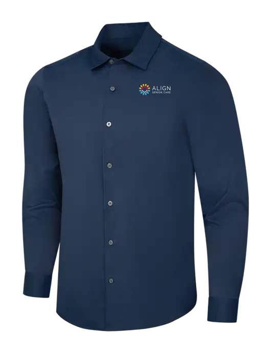 Navy City Stretch Shirt w/Align Senior Care Logo