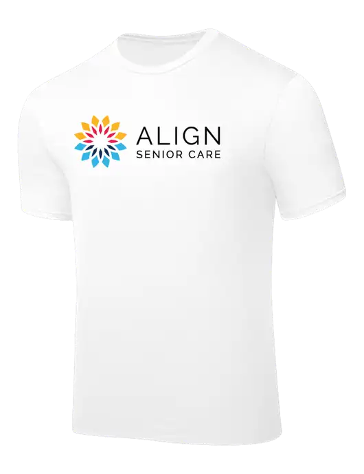 White PosiCharge Competitor Tee w/Align Senior Care Logo