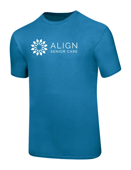 Ring Spun Sapphire 4.5 oz T-Shirt w/Align Senior Care Logo