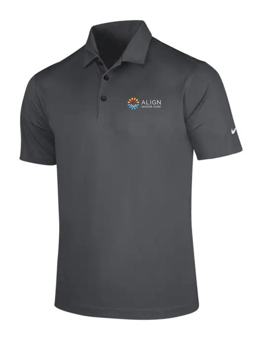 NIKE Dark Grey Dri-Fit Vertical Mesh Polo w/Align Senior Care Logo