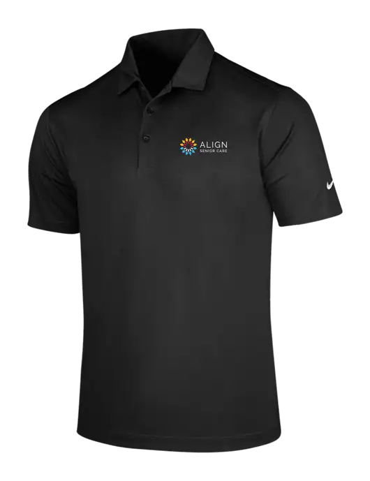 NIKE Black Dri-Fit Vertical Mesh Polo w/Align Senior Care Logo