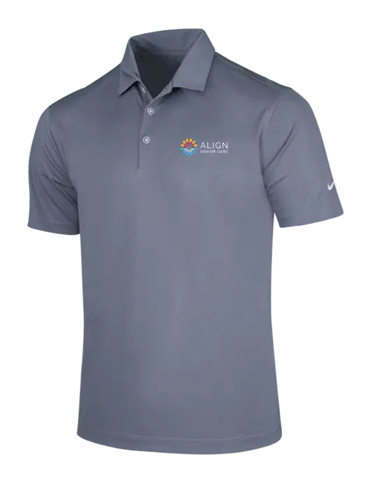 NIKE Medium Grey Dri-Fit Vertical Mesh Polo w/Align Senior Care Logo