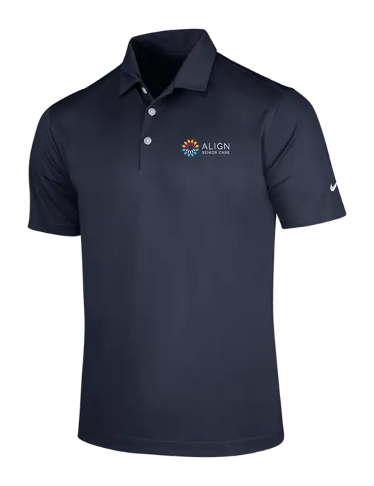 NIKE Dark Navy Dri-Fit Vertical Mesh Polo w/Align Senior Care Logo