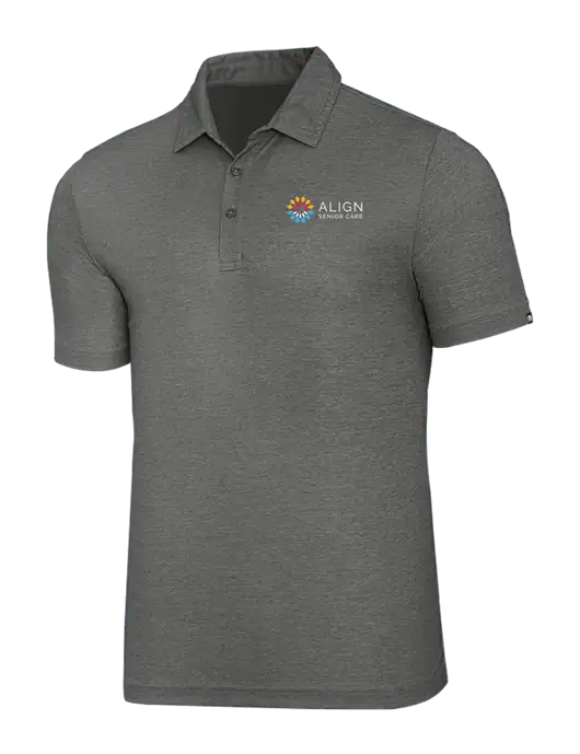 TravisMathew Grey Heather Oceanside Polo w/Align Senior Care Logo