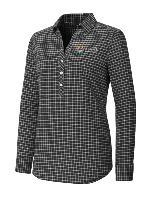 Womens Dark Grey/White City Stretch Shirt w/Align Senior Care Logo