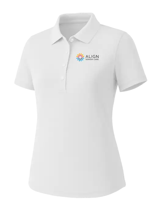 Callaway Womens Core Bright White Performance Polo w/Align Senior Care Logo