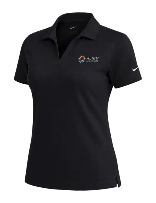NIKE Black Womens Dri-Fit Micro Pique Polo w/Align Senior Care Logo