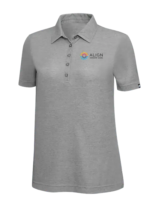 TravisMathew Grey Heather Womens Oceanside Polo w/Align Senior Care Logo