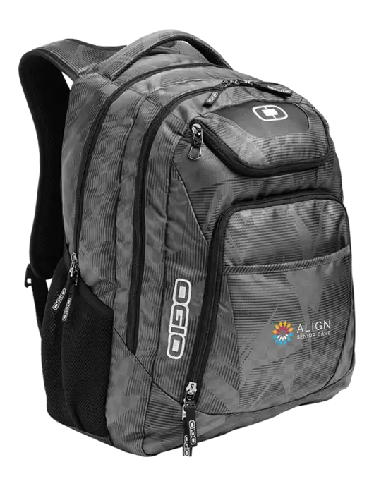 OGIO Race Day Silver Excelsior Laptop Backpack w/Align Senior Care Logo