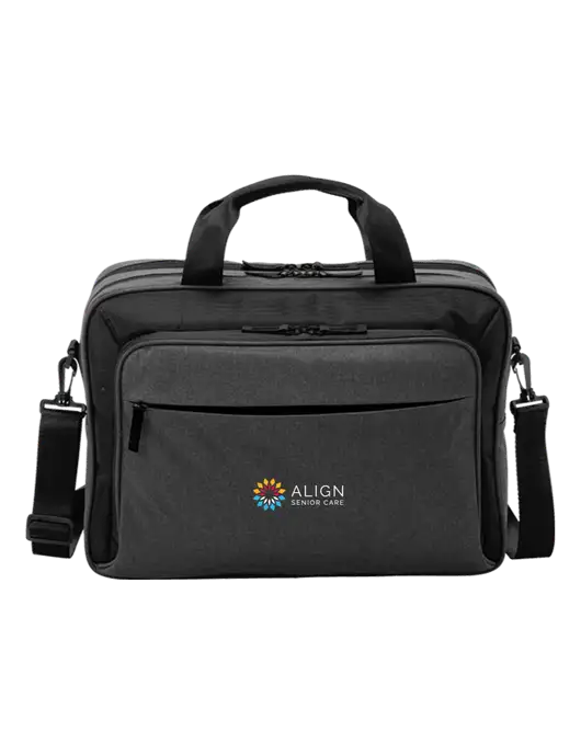 Travel Exec Graphite Heather/Black Laptop Briefcase w/Align Senior Care Logo