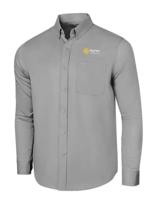 Long Sleeve Light Grey Superpro React Twill Shirt w/KeyCare Advantage Logo