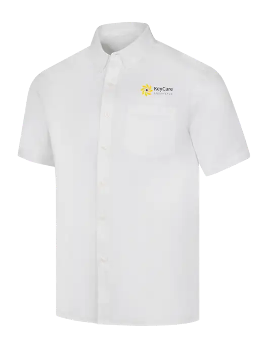 Short Sleeve White Superpro React Twill Shirt w/KeyCare Advantage Logo