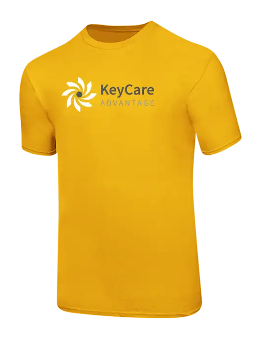 Ring Spun Yellow Gold 4.5 oz T-Shirt
 w/KeyCare Advantage Logo