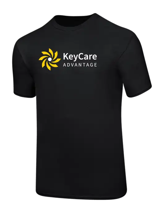 Ring Spun Jet Black 4.5 oz T-Shirt w/KeyCare Advantage Logo