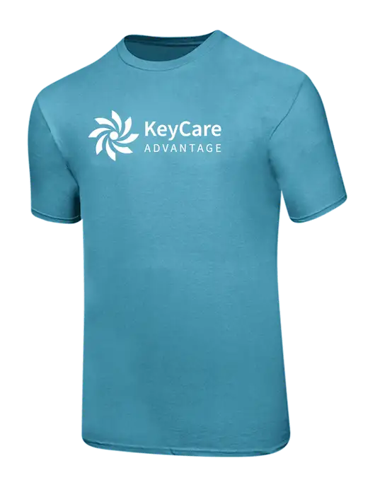 Ring Spun Light Sapphire 4.5 oz T-Shirt w/KeyCare Advantage Logo