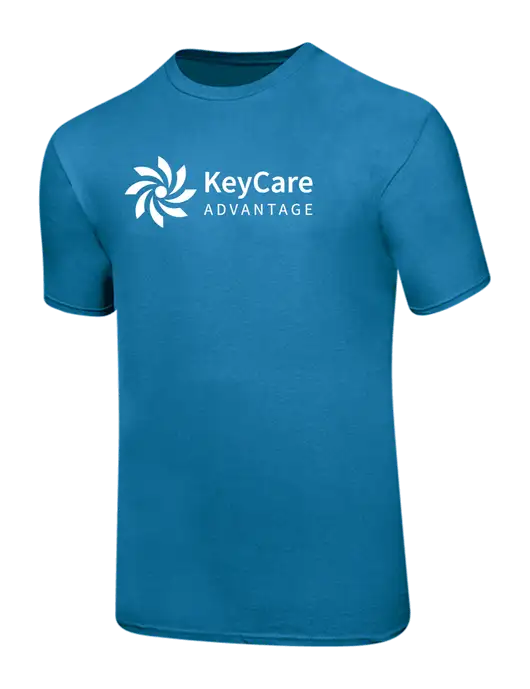Ring Spun Sapphire 4.5 oz T-Shirt w/KeyCare Advantage Logo