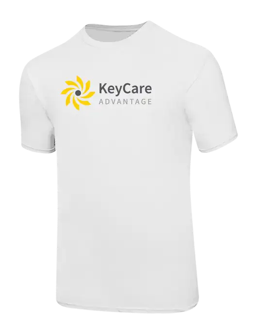 Ring Spun White 4.5 oz T-Shirt w/KeyCare Advantage Logo