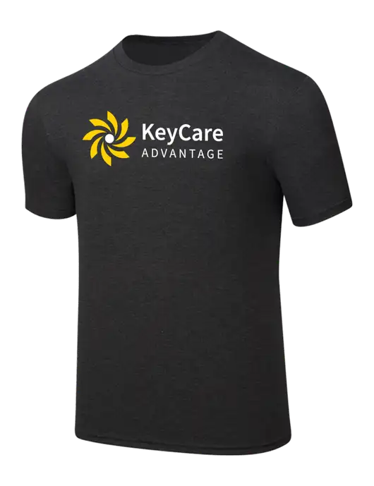 Simply Soft Black Frost 4.5oz  Poly/Combed Ring Spun Cotton T-Shirt w/KeyCare Advantage Logo
