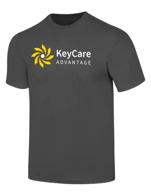 Simply Soft Charcoal 4.5oz  Poly/Combed Ring Spun Cotton T-Shirt w/KeyCare Advantage Logo