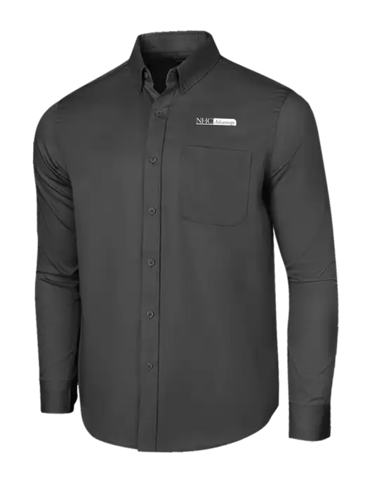 Long Sleeve Dark Grey Superpro React Twill Shirt w/NHC Advantage Logo