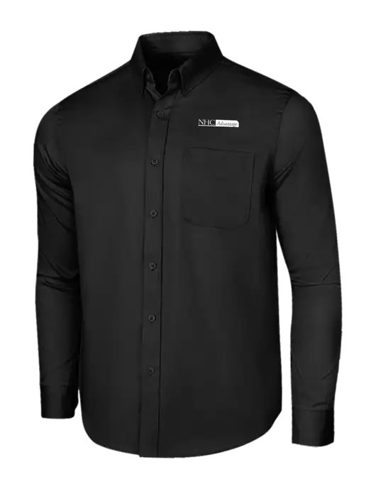Long Sleeve Deep Black Superpro React Twill Shirt w/NHC Advantage Logo