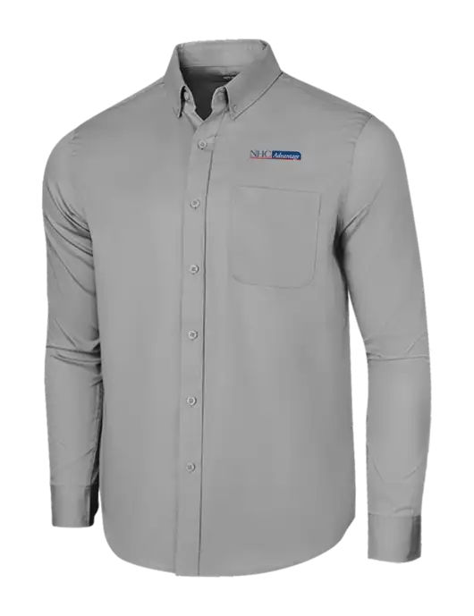 Long Sleeve Light Grey Superpro React Twill Shirt w/NHC Advantage Logo