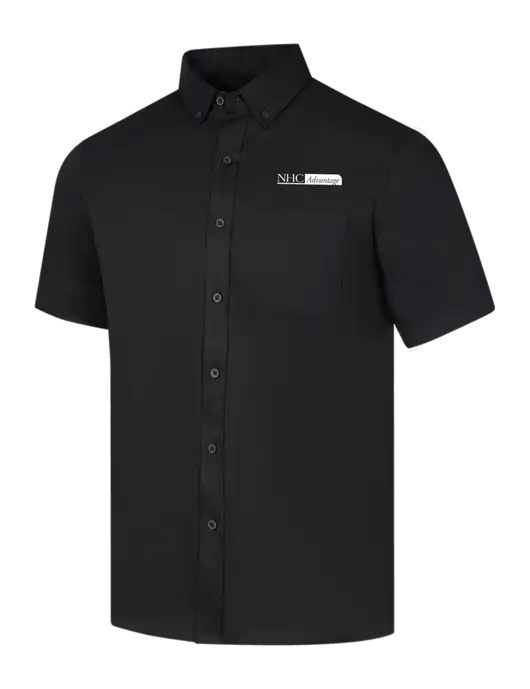 Short Sleeve Deep Black Superpro React Twill Shirt w/NHC Advantage Logo