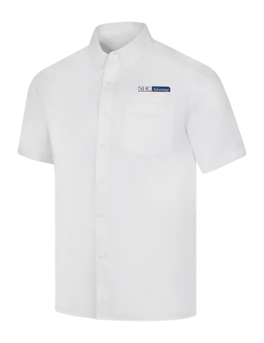 Short Sleeve White Superpro React Twill Shirt w/NHC Advantage Logo
