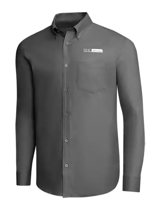 Brooks Brothers Dark Grey Wrinkle-Free Stretch Pinpoint Shirt w/NHC Advantage Logo