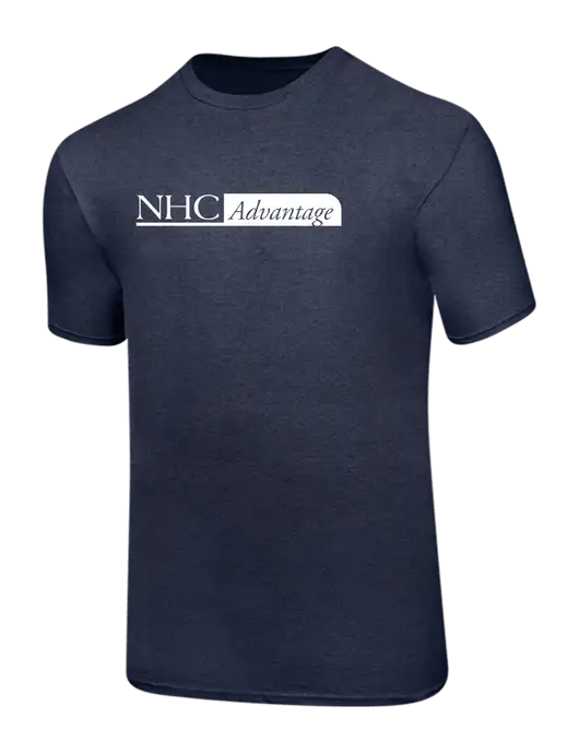 Ring Spun Heather Navy 4.5 oz T-Shirt w/NHC Advantage Logo