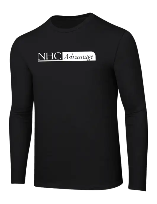 Ring Spun Jet Black 4.5 oz Long Sleeve T-Shirt w/NHC Advantage Logo
